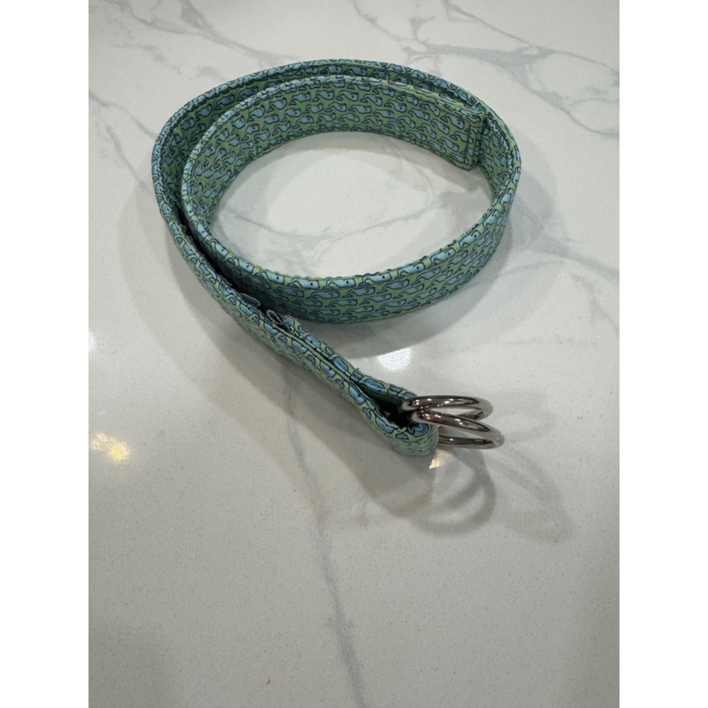 Vineyard Vines Boys‎ Cotton Whale Print Belt Size M Green/Blue